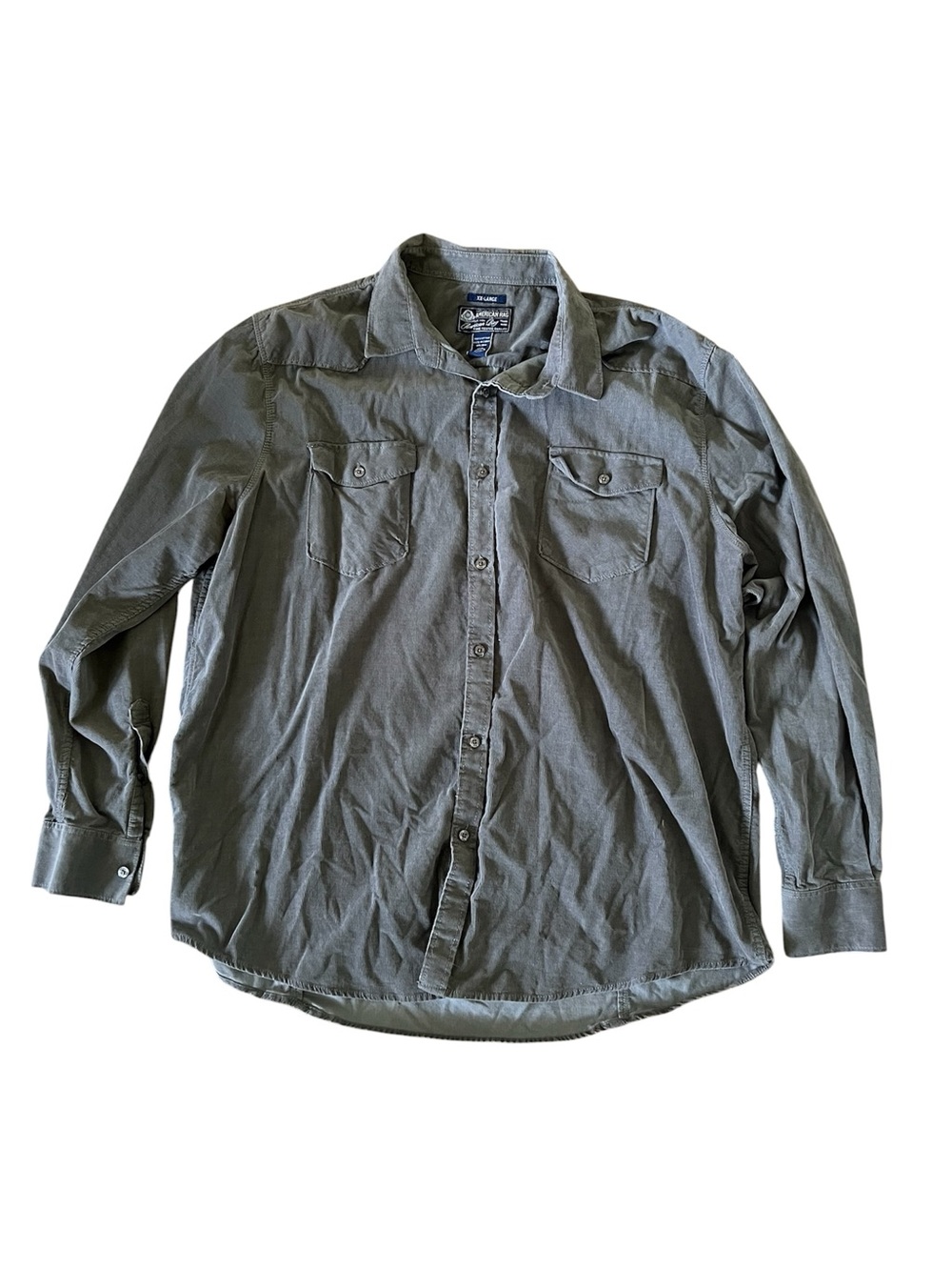 American Rag Men's Olive Green Button-Down Long Sleeve Shirt